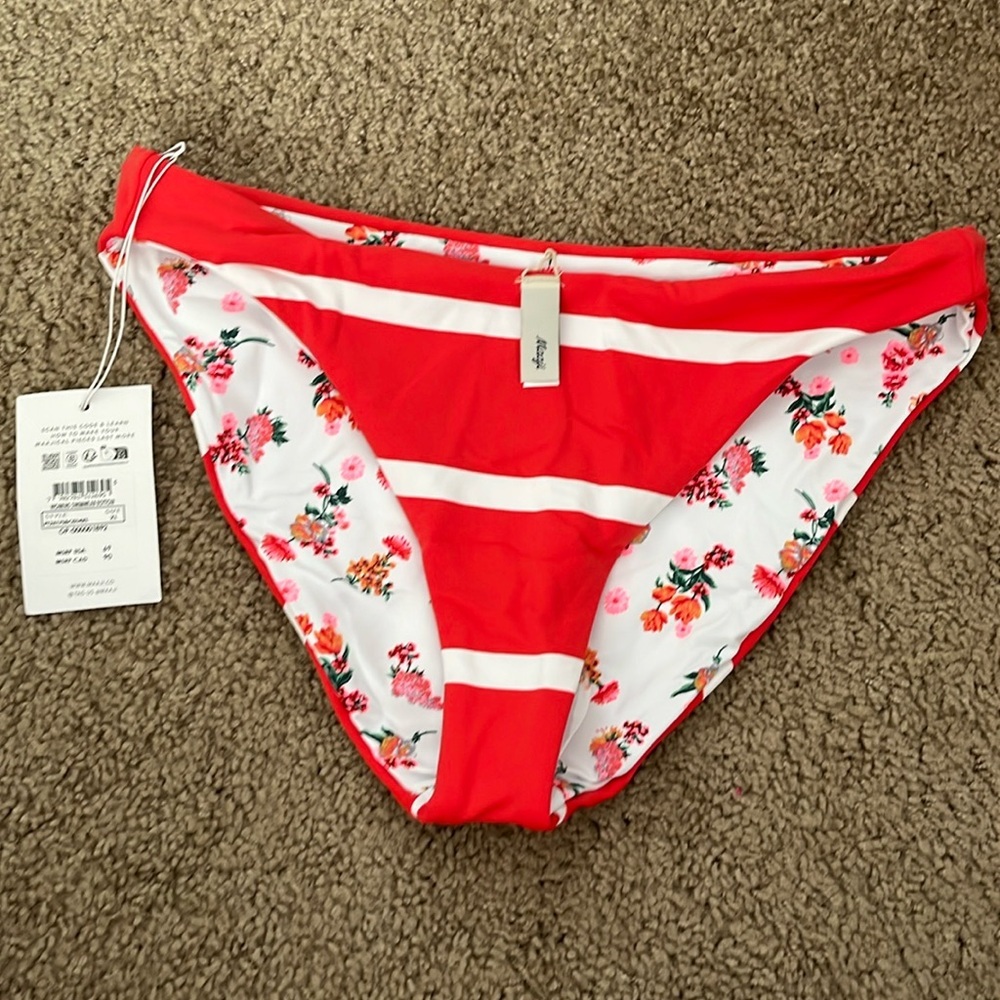 Maaji Sail Stripe Subliminity Reversible Bikini Bottoms, NWT